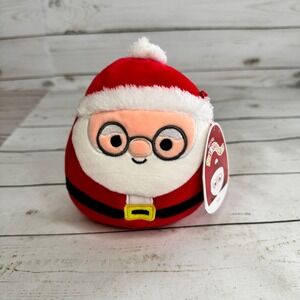 Squishmallows Santa Nick 5" Christmas Plush Wearing Glasses Kellytoy NWT‎